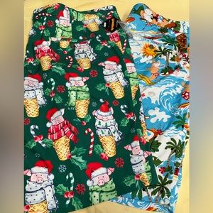 NWT Loudmouth Golf  Men’s Shorts Size 42 Holiday Pig Santa Surf Hawaiian